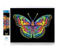 DIAMOND DOTZ 2594366 - Kit de peinture diamant 5D originale - Motif papillon fluo - Avec couleurs fluo et velours - Pour adultes et enfants à partir de 12 ans