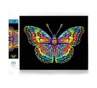 DIAMOND DOTZ 2594366 - Kit de peinture diamant 5D originale - Motif papillon fluo - Avec couleurs fluo et velours - Pour adultes et enfants à partir de 12 ans