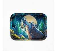 DIAMOND DOTZ 2594817 Boîte de peinture diamant loup avec pleine lune, à partir de 12 ans, débutants, kit de peinture diamant 5D original avec strass pour adultes et enfants