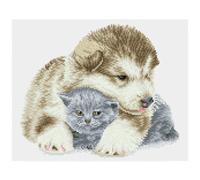 Diamond Dotz Carrés - Amis - 41 X 33Cm - Chien Et Chat - Câlins - Faire - Cadeau