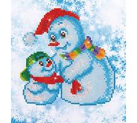 Diamond Dotz Christmas Pup & Mouse Kit de Peinture au Diamant, Résine, Snow Family, 18 x 25 cm