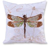 Diamond Dotz Coussin Libellule Kit de Peinture au Diamant, Résine, Blanc, 17,7 x 17,7cm