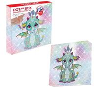 DIAMOND DOTZ DBX-010 Boîte Ariel The Baby Dragon Diamant Image sur Châssis 22 x 22 x 2,5 cm à Poser ou à Suspendre Idéal pour Les Enfants