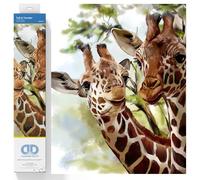 DIAMOND DOTZ DD8.017 - Original 5D Diamond Painting Set Giraffen Groß & Zart, Kreativset mit 9.549 Diamant Mosaiksteinen, Malset ca. 40 x 40 cm, DIY Komplettset für Erwachsene und Kinder ab 8 Jahren