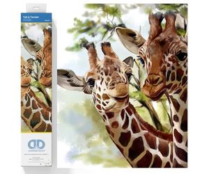 DIAMOND DOTZ DD8.017 - Original 5D Diamond Painting Set Giraffen Groß & Zart, Kreativset mit 9.549 Diamant Mosaiksteinen, Malset ca. 40 x 40 cm, DIY Komplettset für Erwachsene und Kinder ab 8 Jahren