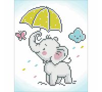 Diamond Dotz - Diamant Kit Peinture - Bébé Brollie 20cm x 25cm Débutant Éléphant