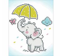 Diamond Dotz - Diamant Kit Peinture - Bébé Brollie 20cm x 25cm Débutant Éléphant