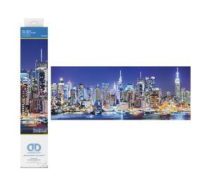DIAMOND DOTZ Diamond Painting de lumières de la ville - Tableau de diamant 5D de paysage - Kit complet de peinture diamant niveau intermédiaire 29 x 75 cm