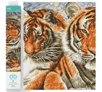 DIAMOND DOTZ DQ10.003 - Original 5D Diamond Painting Squares Set Tiger, Kreativset mit 26.634 quadratische Diamant Mosaiksteinen, Malset ca. 37 x 51,5 cm für Erwachsene und Kinder AB 8 Jahren