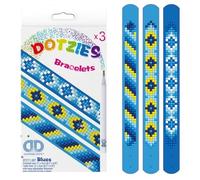 DIAMOND DOTZ DTZ11.007 - Original Diamond Painting Dotzies Armbänder Set Blau mit 3 glitzernden Bracelets ca. 21 x 2 cm, Länge verstellbar, Diamant Komplettset für Kinder ab 8 Jahren, Extra funkelnd