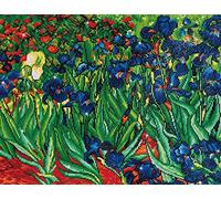 Diamond Dotz Irises (Van Gogh) Cameo Kit de Peinture au Diamant, Tissu, Blanc, 42 x 42 cm