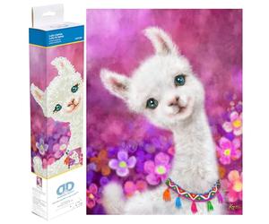 Diamond Dotz Kit de peinture au diamant, Lulu Llama DD7.018 Blanc 32 x 42 cm