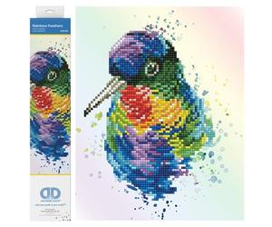 Diamond Dotz Kit de Peinture au Diamant, Rainbow Feathers, 22 x 27 cm