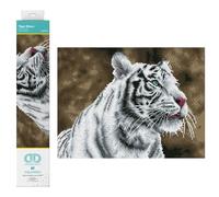 DIAMOND DOTZ Tigre Blanc Squares Tiger, Environ 31 x 41 cm-Peinture Diamant Scintillante à Faire soi-même-pour Enfants et Adultes, DQ8 Intermediate Kit