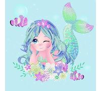 DIAMOND DOTZ- Meerjungfrau Original 5D DOTZ Box Sirène Starlett créatif avec 1492 Pierres de mosaïque Diamant Peinture d'environ 22 x 22 cm, kit Complet pour Enfants à partir de 8 Ans, Bleu, DBX.077