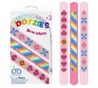 DIAMOND DOTZ Needleart World Diamond Dotz DOTZIES Bracelets Facet Art Kit 1"X9"-Assorted Pinks 3/Pkg