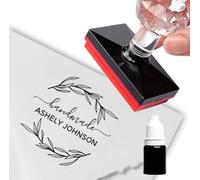 Diamond drawing Tampon pré-encré personnalisé avec logo feuille de laurier | Tampon photosensible pré-encré, pas besoin de tampon encreur séparé. Idéal pour les logos d'entreprise, les mariages