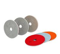 Diamond Dry Wet Polishing Pad, Lot de 3 disques polissage diamantés flexibles en étapes, 10 cm (4 pouces), for granit et marbre(Grit 1-grit 2-grit 3)