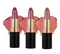 Diamond Glitter Lipstick, Diamond Lip Gloss Glitter Lipstick Waterproof, Non-Stick to Cup Non-Fading Sparkly Glossy Lipsticks, Long Lasting Smudge Proof Lip Gloss (04#/05#/06#, 1 Count (Pack of 1))