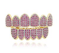 Diamond Grills Grillz Dents Grillz Plaqué Or Brillant pour Homme et Femme Hip Hop Dents Grillz Caps Haut et Bas