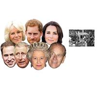Diamond Jubilee (soixantenaire) Famille Royale Britannique paquet de 7 (Kate Middleton, Prince Willam, Prince Harry, The Queen, Prince Philip, Prince Charles, Camilla) - Comprend une photo étoile (15x10cm)