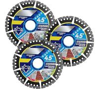 Diamond Multi-Purpose Saw Blades, 4.5" Diamond Multi-Purpose Saw Blades, Angle Grinder Tile Cutting Disc, Durable Grinder Blade for Marble Stone Concrete Steel PVC Wood (3PCS)