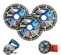 Diamond Multi-Purpose Saw Blades,4.5 Inch Extra Thin Compound Saw Blade,Versatile and Durable Diamondcutting Blade Suitable for Cutting Tiles, Marble, Concrete, Steel & Pvc Pipes (3*pcs)