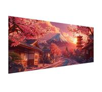 Diamond Painting 100x40 cm, Diamond Painting Japon, Canevas Kit Complet Adulte, DIY 5D Peinture Diamant Paysage Broderie Point de Croix Carré Crystal Art Kits pour Decoration Murale Cadeau Z0-217