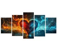 Diamond Painting 5 Pièces Amour flamme Peinture Diamant Adulte,Broderie Diamond Painting Adulte Grand Format Puzzle Art,Point de Croix Art Craft Kit,Chambre Decoration Noel,Cadeau Femme 30x50cm Y-473