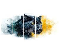 Diamond Painting 5 Pièces animal léopard Peinture Diamant Adulte, Broderie Diamond Painting Adulte Grand Format Puzzle Art, Point de Croix Art Craft Kit pour Chambre Decoration Noel 120x200cm Y-547