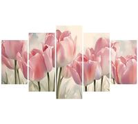 Diamond Painting 5 Pièces Fleur Tulipe Peinture Diamant adulte Point de Croix Kit Complet, Broderie Diamant Painting Grand Format Puzzle Art pour Décoration Maison et Festivals Cadeau 125x75cm E-4361