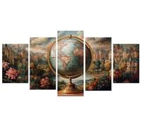 Diamond Painting 5 Pièces paysage globe Peinture Diamant Adulte, Broderie Diamond Painting Adulte Grand Format Puzzle Art, Point de Croix Art Craft Kit pour Chambre Decoration Noel 30x50cm Y-177