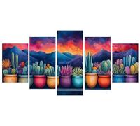 Diamond Painting 5 Pièces paysage usine Peinture Diamant Adulte, Broderie Diamond Painting Adulte Grand Format Puzzle Art, Point de Croix Art Craft Kit pour Chambre Decoration Noel 90x150cm Y-231