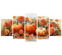 Diamond Painting 5 Pièces usine citrouille Peinture Diamant Adulte, Broderie Diamond Painting Adulte Grand Format Puzzle Art, Point de Croix Art Craft Kit pour Chambre Decoration Noel 90x150cm Y-183