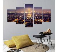 Diamond Painting 5 Pièces Ville de nuit Peinture Diamant Adulte Point de Croix Kit Complet, Broderie Diamant Paintin Adulte Loisirs Créatifs Diamant Art pour Salon Décoration Chambre 100x50cm N-8518