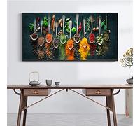 Diamond Painting, 5D Épices de cuisine Peinture Diamant Enfant, Peinture Numéro Adulte Broderie Diamant Kit Complet, Perle Diamant a Coller Point de Croix Strass Diamant Painting Grand Format 50x100cm
