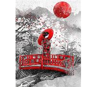 Diamond Painting, 5D Japon Femmes Peinture Diamant Enfant, Peinture Numéro Adulte Broderie Diamant Kit Complet, Perle Diamant a Coller Point de Croix Strass Diamant Painting Grand Format 30x40cm