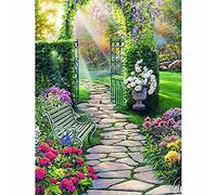 Diamond Painting,5d Peinture Diamant Magnifique jardin,Broderie Diamant Kit Complet,Tableau en Perles Diamant, Adultes Strass Canevas Point de Croix Arts Craft, pour la deco de Salon Chambre-30x40cm