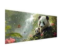 Diamond Painting 75x30 cm, Diamond Painting Cascade, Canevas Kit Complet Adulte, 5D Peinture Diamant Panda Broderie Diamant Point de Croix Carré Crystal Art Kits pour Decoration Murale Cadeau Z0-477
