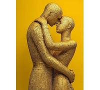 Diamond Painting abstrait couple, 5D DIY Diamond Painting Adulte, Diamant Peinture Strass Crystal Art Point de Croix Activité Manuelle Adulte, pour Maison Décor Automne Femmes Cadeaux 90x120 cm 0b-92