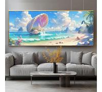 Diamond Painting Abstrait Diamond Painting Adulte Grand Format 70x140cm Peinture Diamant Kit Broderie Coquille DIY Perle Diamant a Coller Mosaïque Strass Gemmes Maison Décoration Murale Cadeau 0-sy727