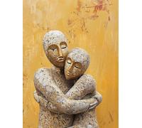 Diamond Painting Abstrait Diamond Painting Enfant, Peinture Diamant 5D Couple Crystal Art Activite Manuelle Adulte Art DIY Set Broderie Point de Croix pour Decoration Maison, Cadeau 60x80cm -L253IF