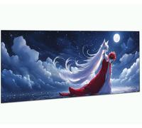 Diamond Painting Abstrait, DIY 5D Lune Diamond Painting Adulte, Peinture Diamant Activité Manuelle Adulte Kit Complet, Bricolage Diamant Broderie Cristal Arts Artisanat pour Home Decor 70x140cm 0R-52