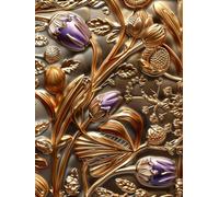 Diamond Painting Abstrait DIY Peinture Diamant Adulte,5D Diamond Art Kit Enfants Complet Strass Cristal Point Croix Broderie Peinture canevas pour Cadeau Femme, Murale Décoration 30x40cm Tulipe Z1-501