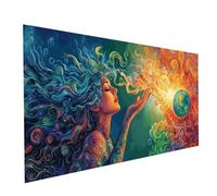 Diamond Painting Abstrait, Square Full Drill Peinture Numero Adulte Femme, Kit Broderie Canevas Kit Complet Adulte, Strass Cristal Art Peinture Diamant pour Decoration Maison 120x60cm Model-13253