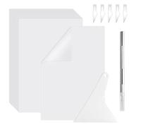 Diamond Painting Accessoires Papier Calque Feuilles Kit,Diamant Peinture Papier pour Crafting Diamond Painting,150 Pièces,10 x 15cm,1 Couteau à Graver,1 Correcteur,5 Lame de Rechange