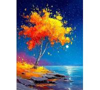 Diamond Painting Adulte, 5D Aquarelle Peinture Diamant Painting Kit Broderie Diamant Kit Complet Arbre Point de Croix Activité Manuelle Adulte pour Maison Décoration Murale Cadeaux 50x70 cm Q4-869