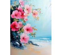Diamond Painting Adulte, 5D Aquarelle Peinture Diamant Painting Kit Broderie Diamant Kit Complet Fleur Point de Croix Activité Manuelle Adulte pour Maison Décoration Murale Cadeaux 20x30 cm Q4-305