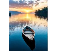 Diamond Painting Adulte, 5D Bateau du lac Peinture Diamant Painting Kit Complet, Diy Broderie Diamond Art Painting Kits, Diamond Painting Enfant, Craft Cadeau Décoration Intérieur 30x40cm R-1720