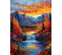 Diamond Painting Adulte, 5D Coloré Peinture Diamant Painting Kit Broderie Diamant Kit Complet Paysage Point de Croix Activité Manuelle Adulte pour Maison Décoration Murale Cadeaux 80x100 cm Q4-531